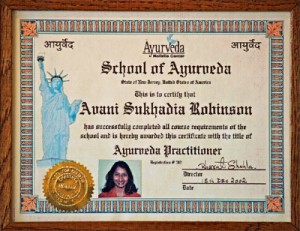 Certificate of School of Ayurveda